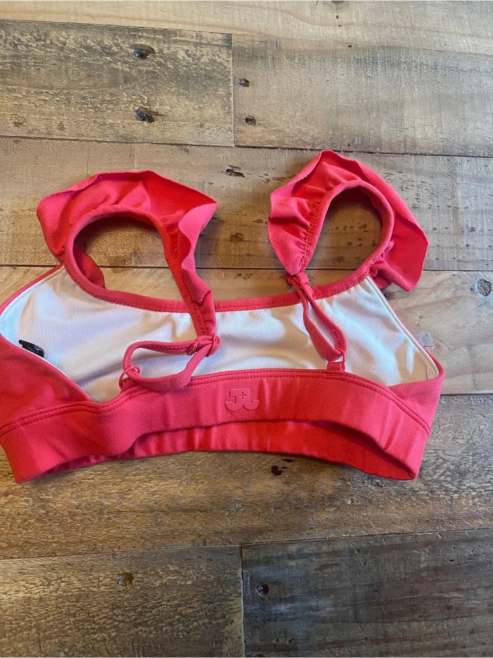 Jo And Jax Red Ruffled Adjustable Strap Dance Top